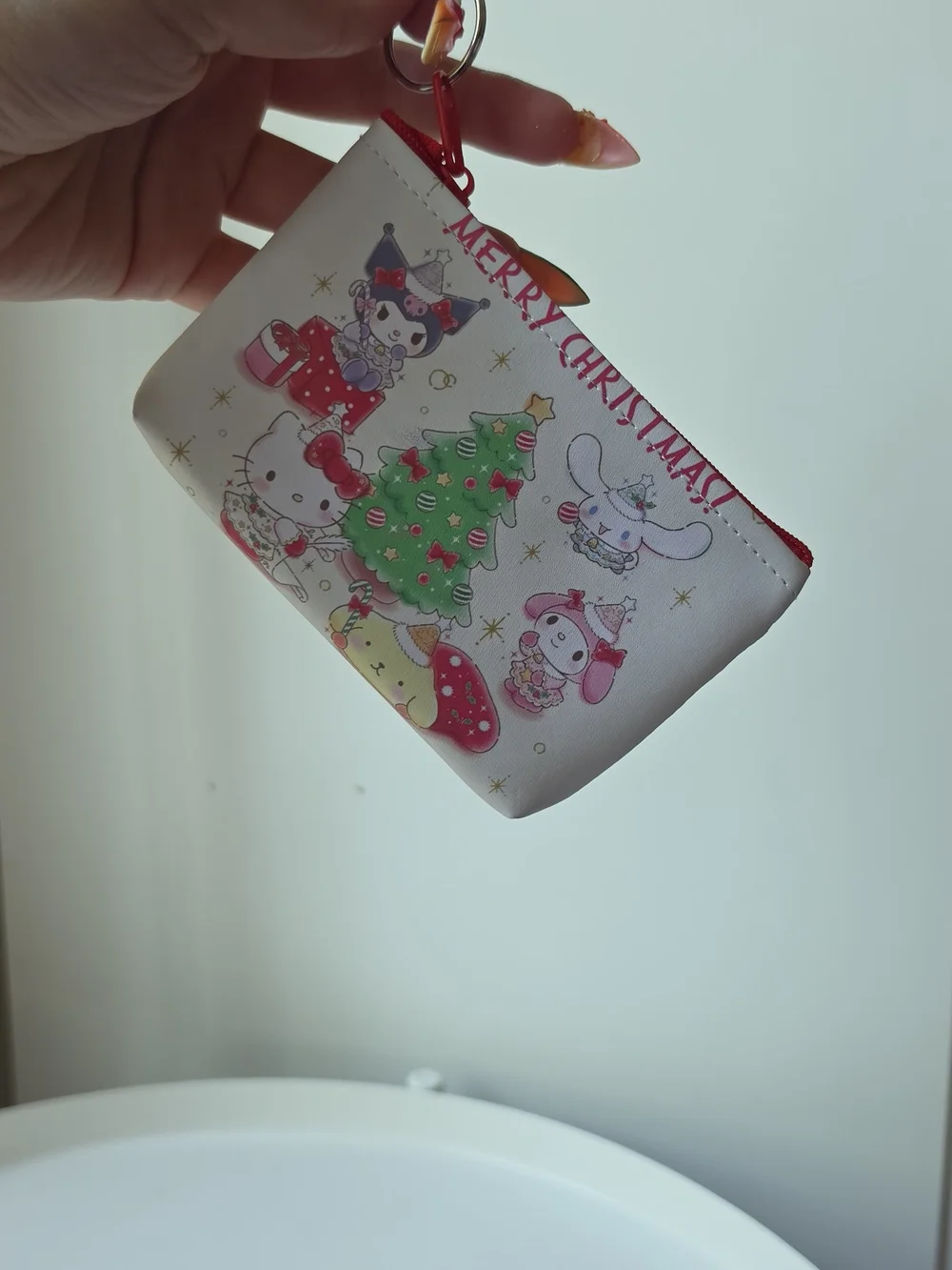 Sanrio Kids Christmas Character Coin Purse - White/Red